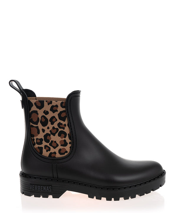 Verbenas Negro Leopard Ankle Boot