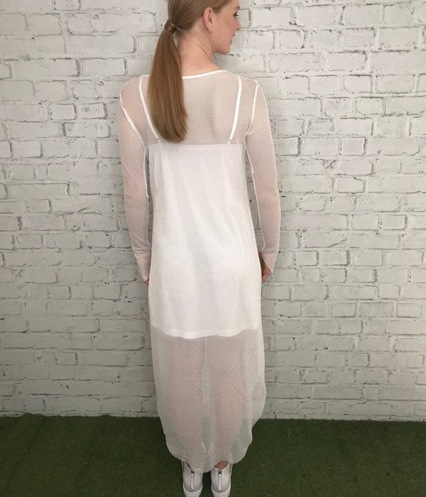C.REED White Fishnet Dress